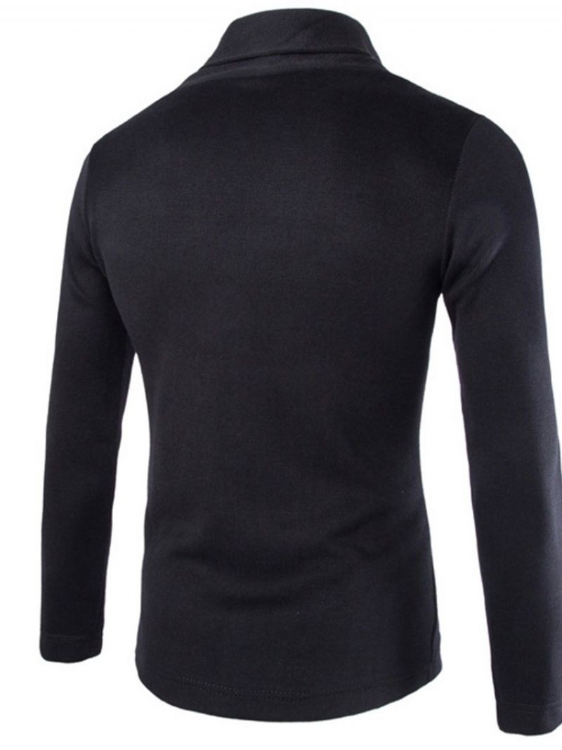 Revers Standard Plain Casual Efterår Slim Sweater