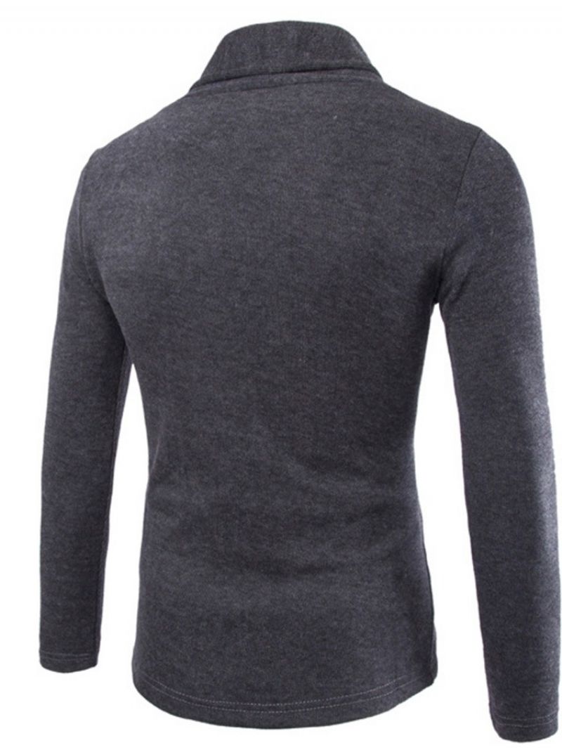 Revers Standard Plain Casual Efterår Slim Sweater