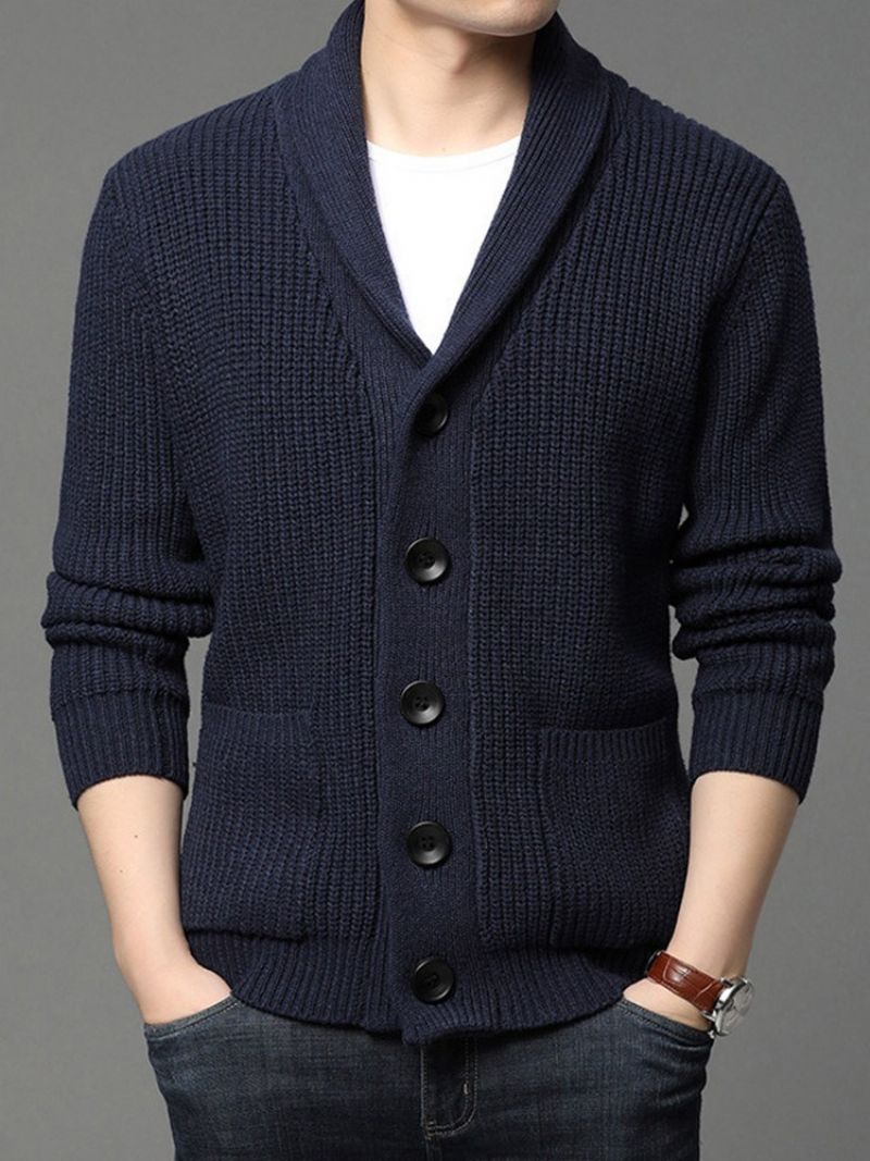 Reverslomme Standard Fall Single-Breasted Casual Sweater