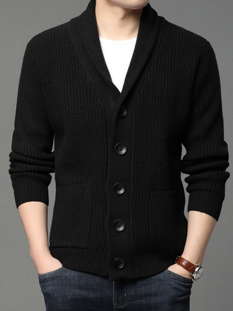 Reverslomme Standard Fall Single-Breasted Casual Sweater