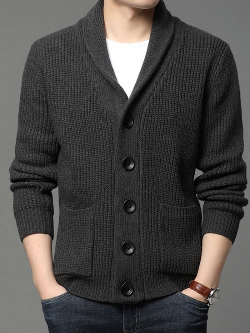 Reverslomme Standard Fall Single-Breasted Casual Sweater