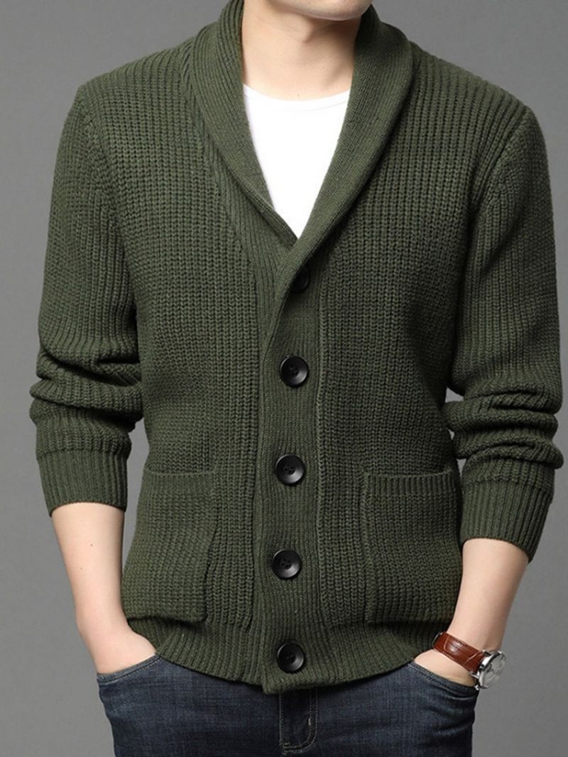 Reverslomme Standard Fall Single-Breasted Casual Sweater