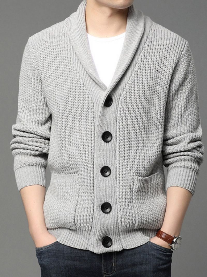 Reverslomme Standard Fall Single-Breasted Casual Sweater