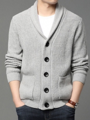 Reverslomme Standard Fall Single-Breasted Casual Sweater