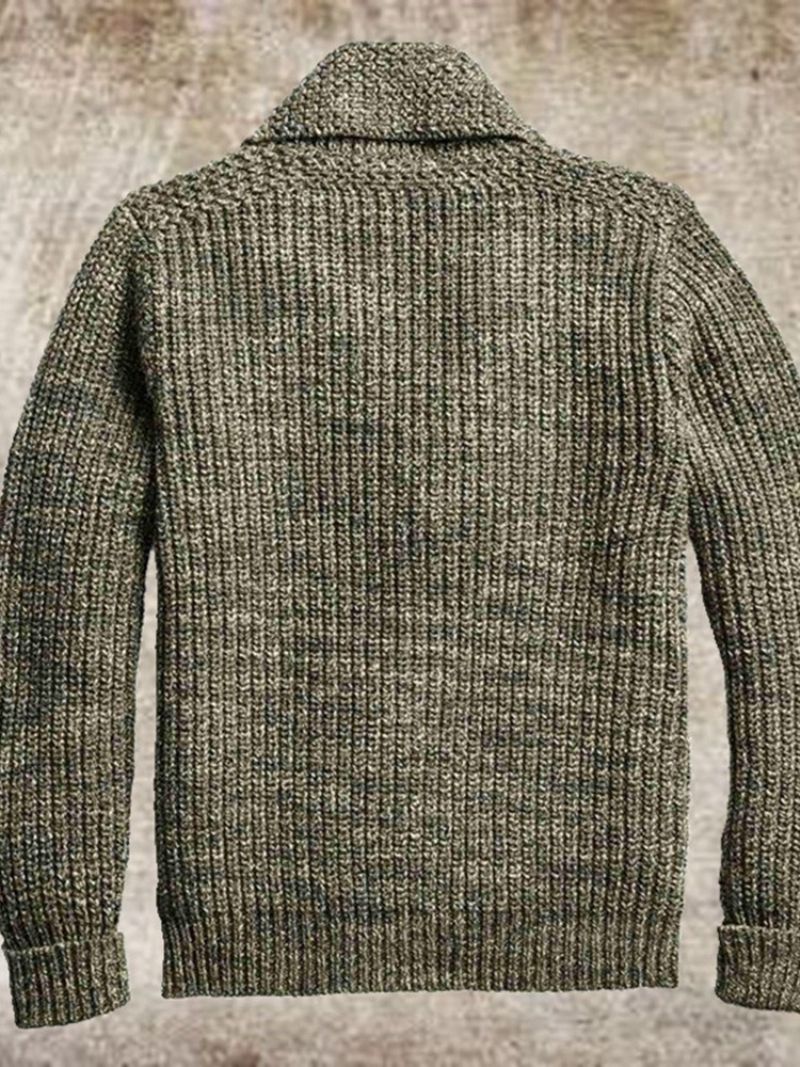 Standard Almindelig Revers Lige Mænds Afslappet Sweater