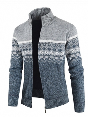 Standard Color Block Vinter Slim Sweater Til Mænd