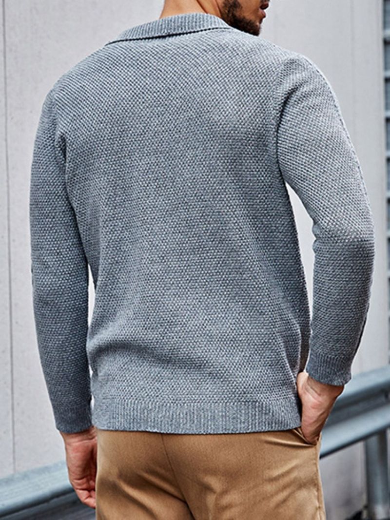 Standard Knap Revers Løs Enkeltradet Sweater