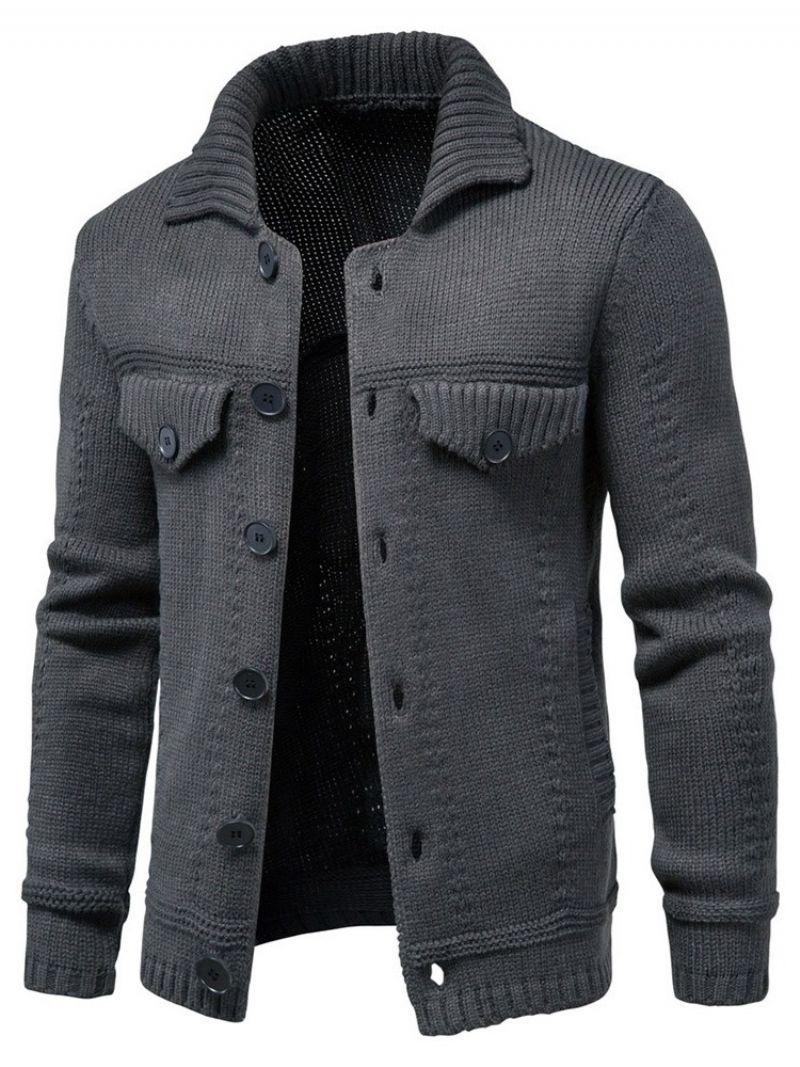 Standard Lapel Plain Casual Slim Sweater