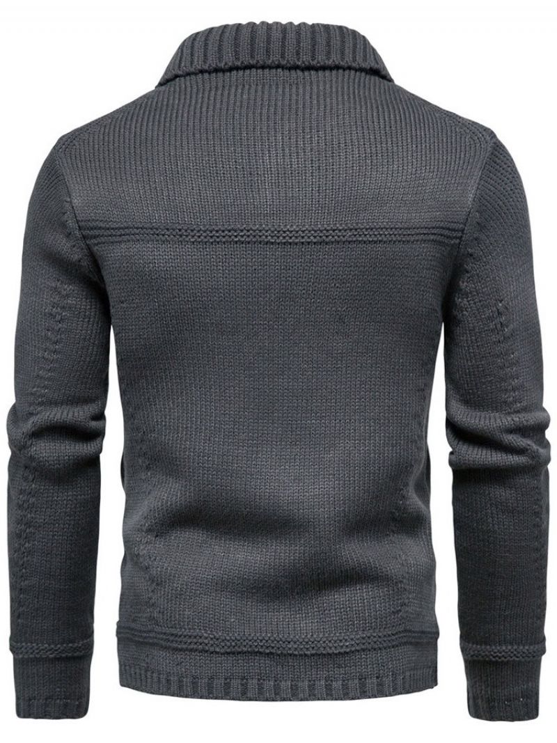 Standard Lapel Plain Casual Slim Sweater