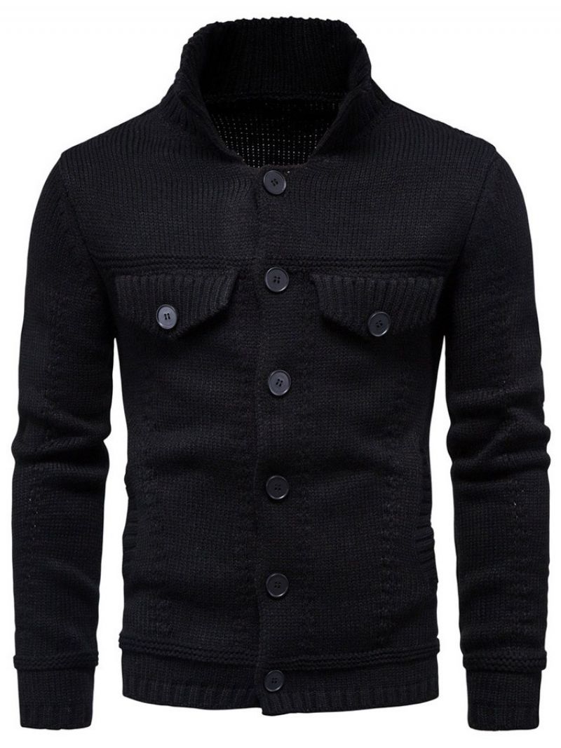 Standard Lapel Plain Casual Slim Sweater