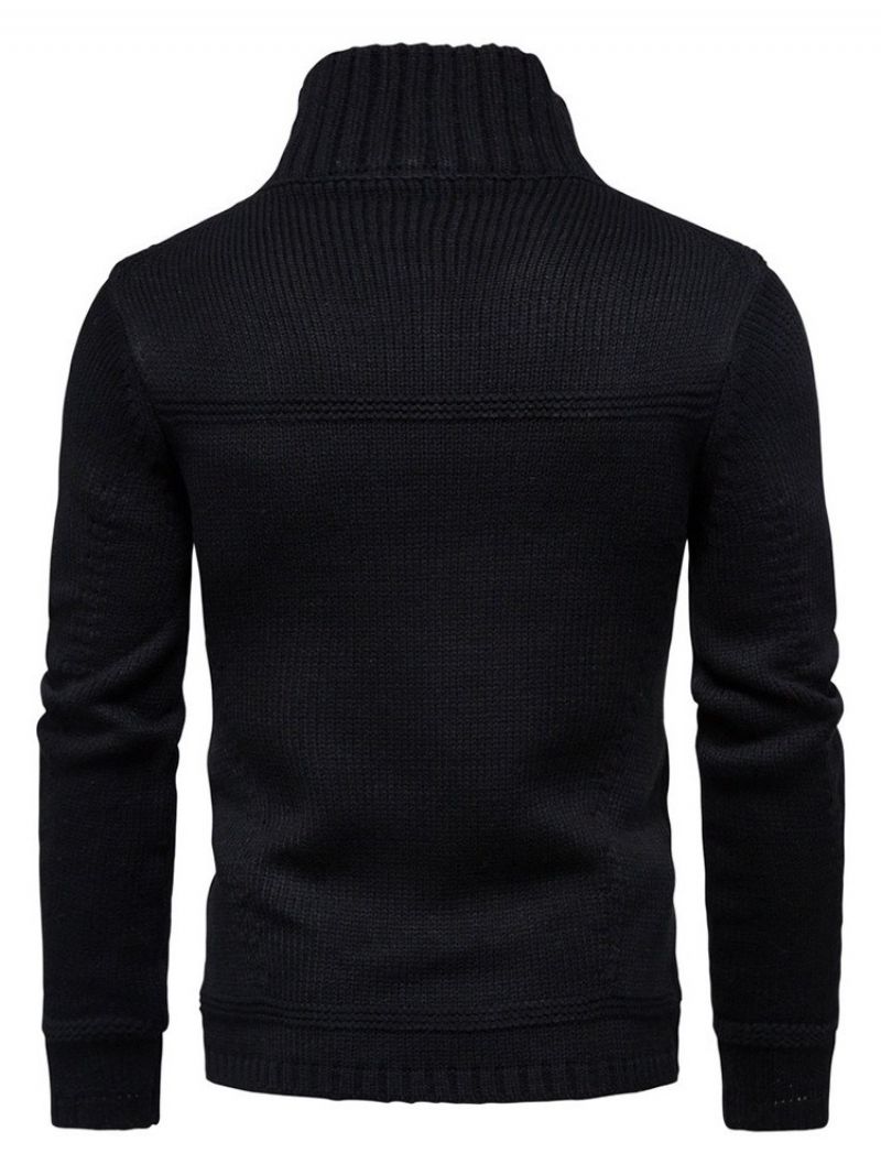 Standard Lapel Plain Casual Slim Sweater