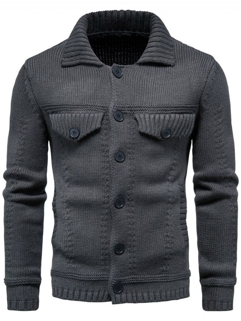 Standard Lapel Plain Casual Slim Sweater