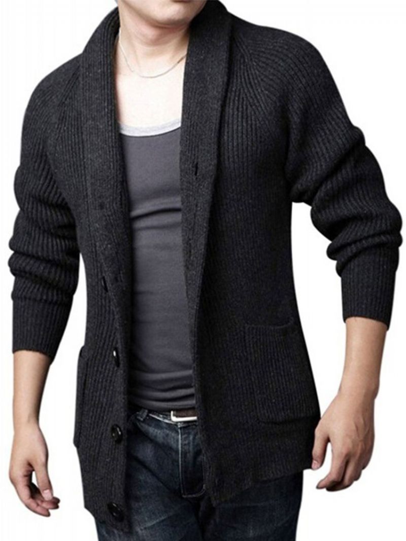 Standard Lapel Plain Slim Fall Casual Sweater