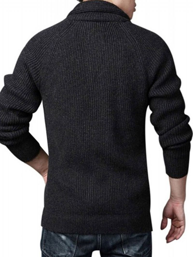 Standard Lapel Plain Slim Fall Casual Sweater