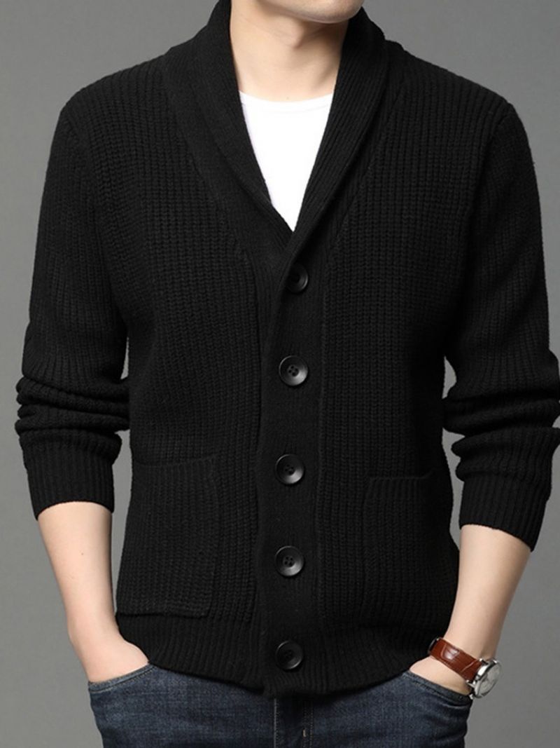 Standard Lapel Plain Slim Fall Casual Sweater