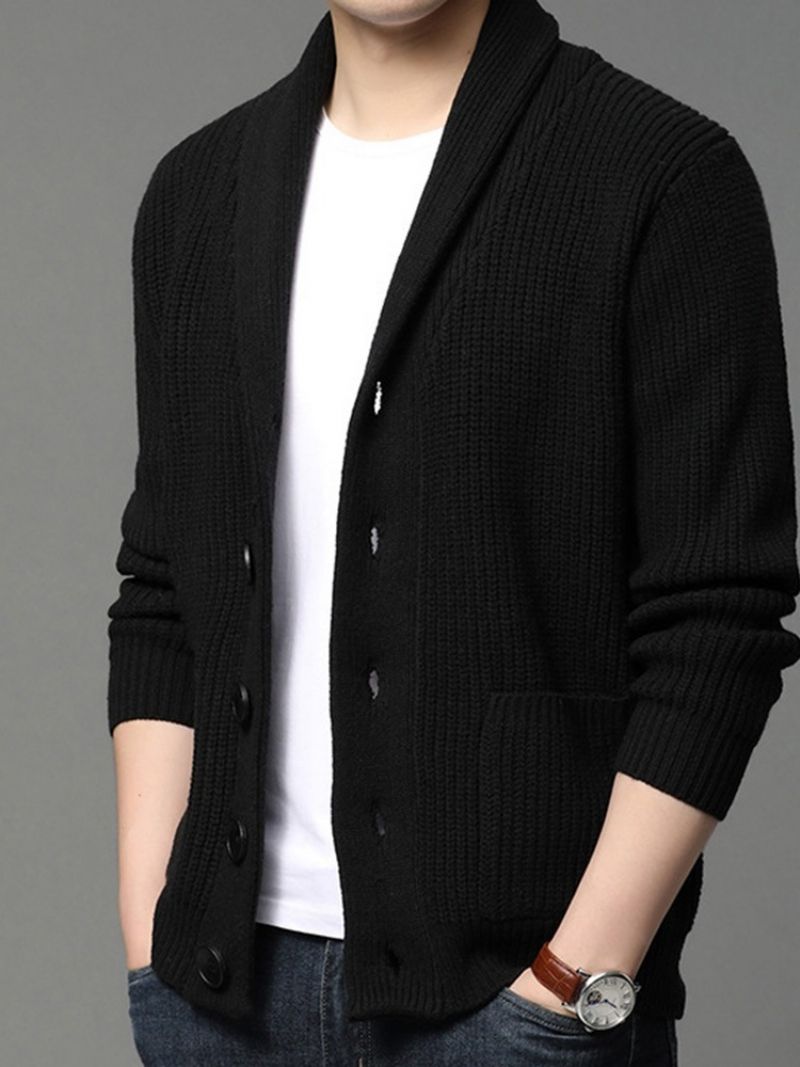 Standard Lapel Plain Slim Fall Casual Sweater