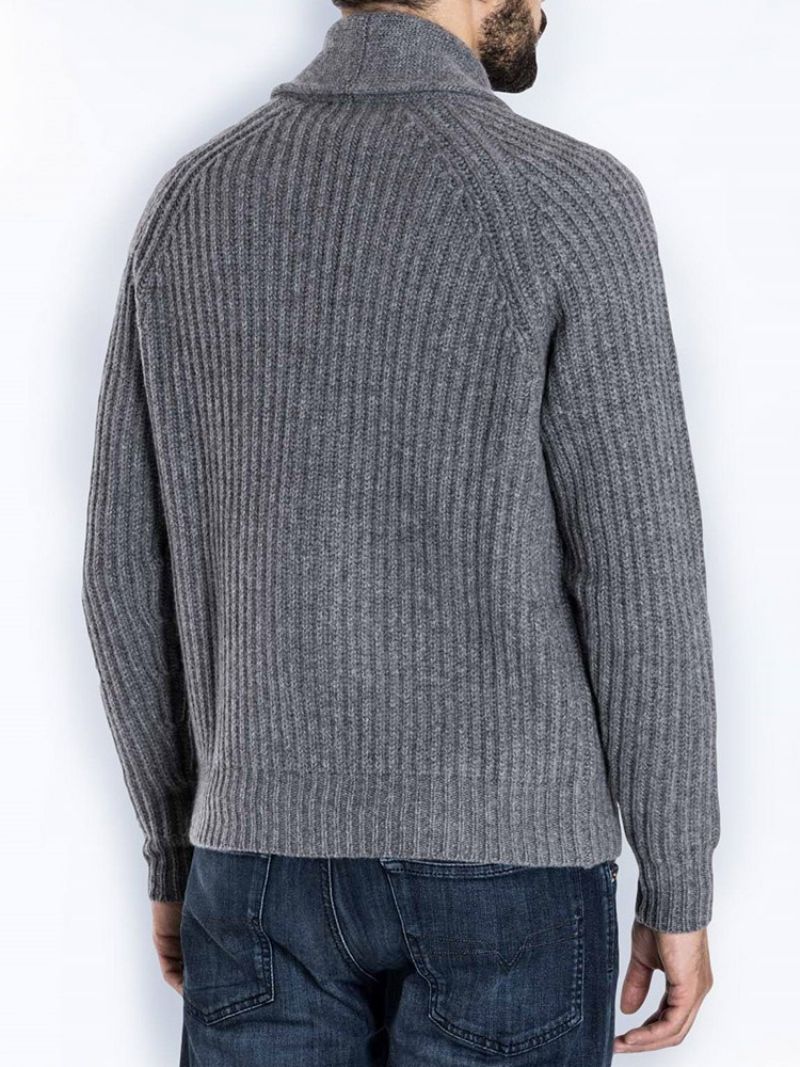 Standard Lapel Plain Slim Fall Sweater