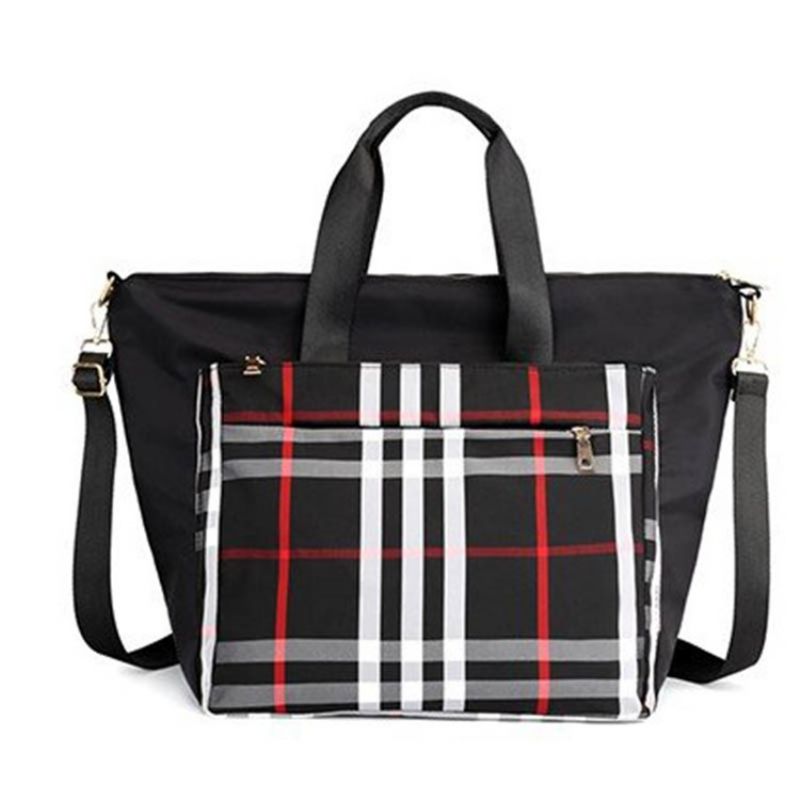 Pu Patchwork Plaid Grid Skuldertaske