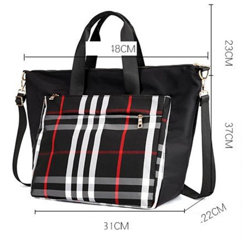 Pu Patchwork Plaid Grid Skuldertaske