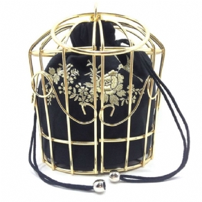 Vogue Metal Cage Broderi Crossbody-Taske