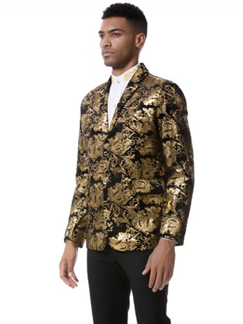 Blomsterprint Revers Med Indhak Fra Vogue Slim Herreblazer