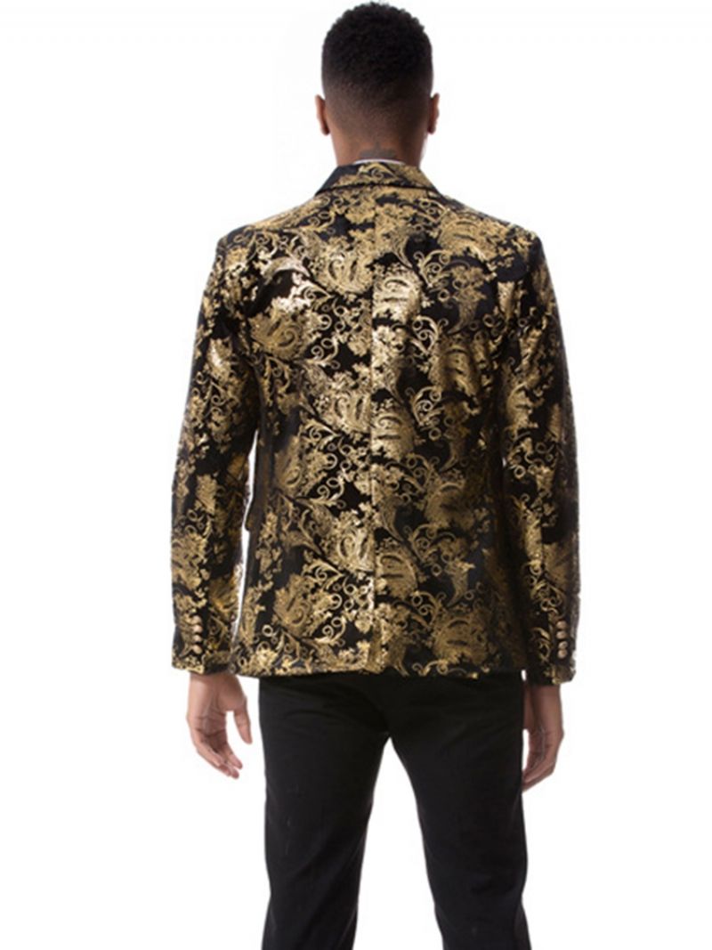 Blomsterprint Revers Med Indhak Fra Vogue Slim Herreblazer