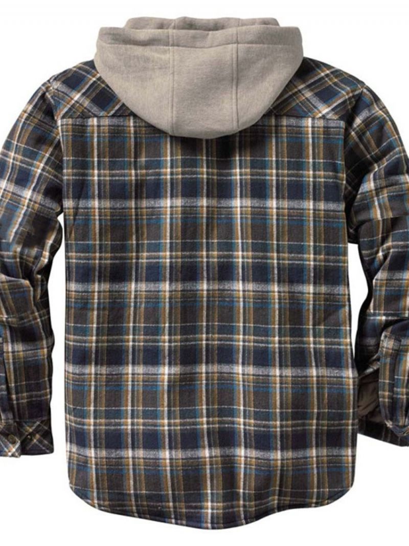 Fleece Plaid Patchwork Vinter Casual Jakke