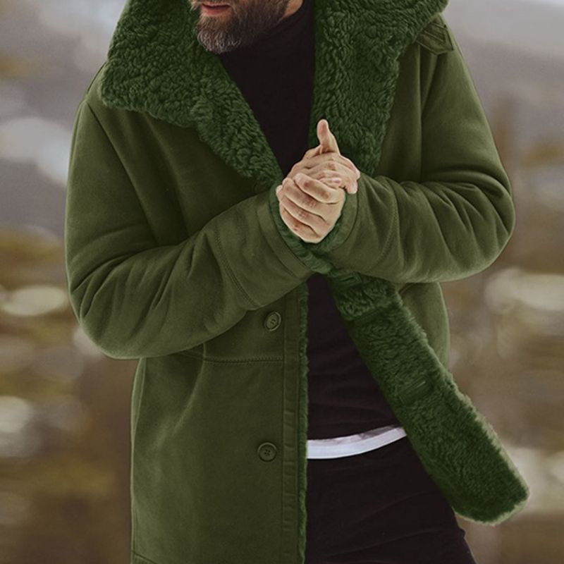 Lapel Fleece Enkel Vinterjakke