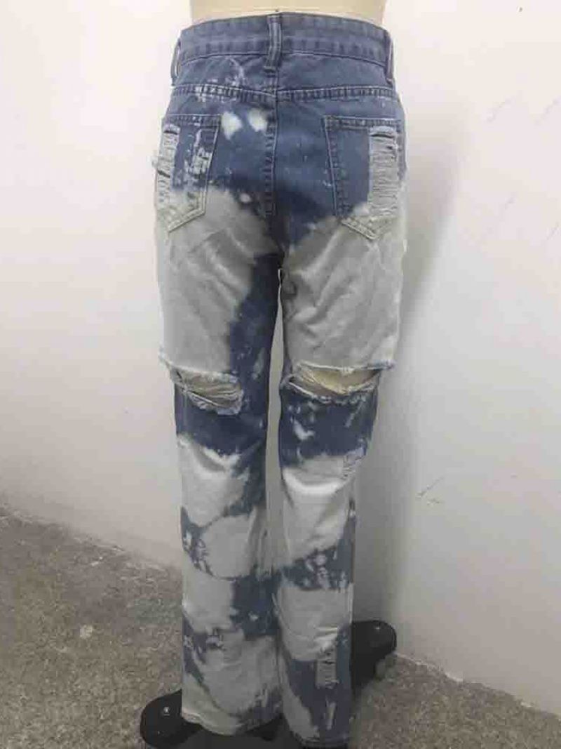 Hul Lige Løse Højtaljede Jeans