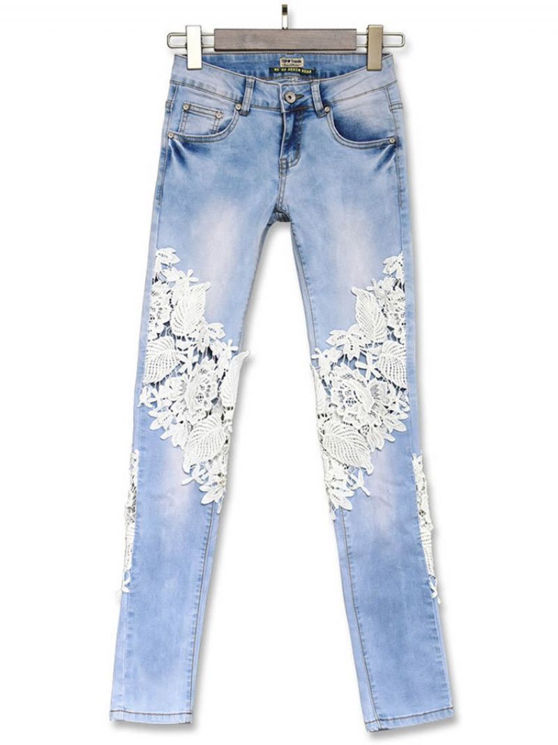 Lavtaljede Patchwork Damejeans