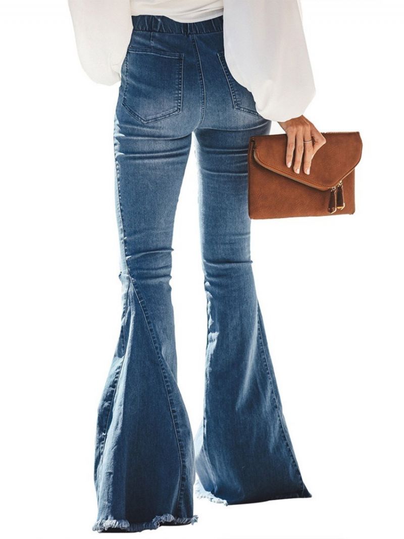 Slanke Jeans Med Hul Almindelige Bellbottoms