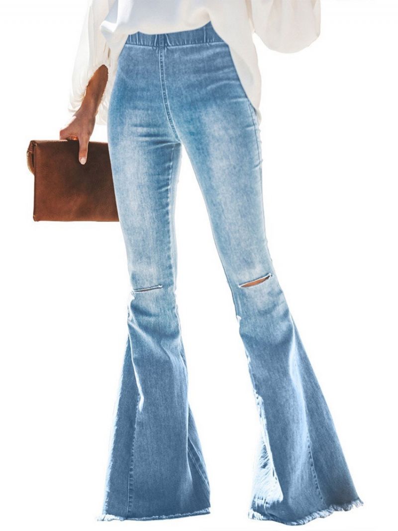 Slanke Jeans Med Hul Almindelige Bellbottoms