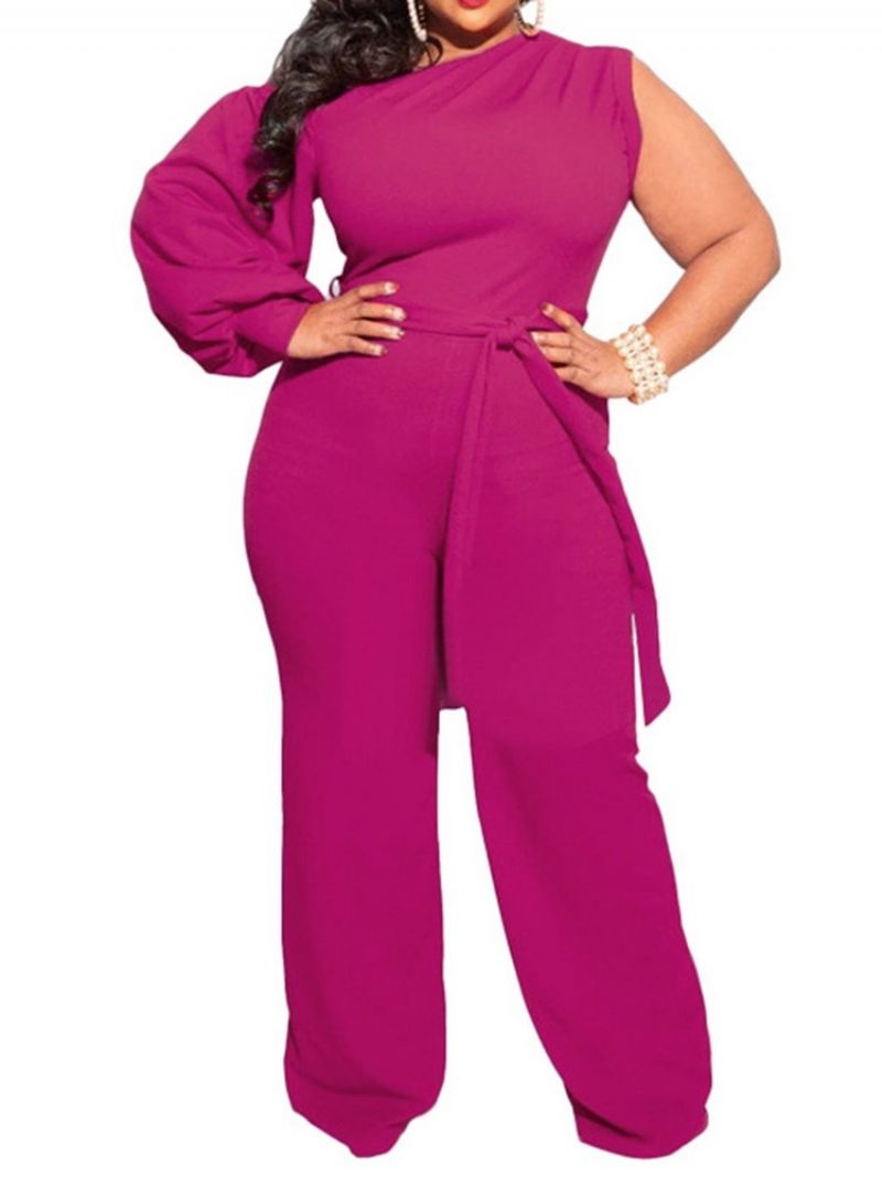 Ensfarvet Blonde-Mode Dames Slim Straight Jumpsuit Plus Størrelse