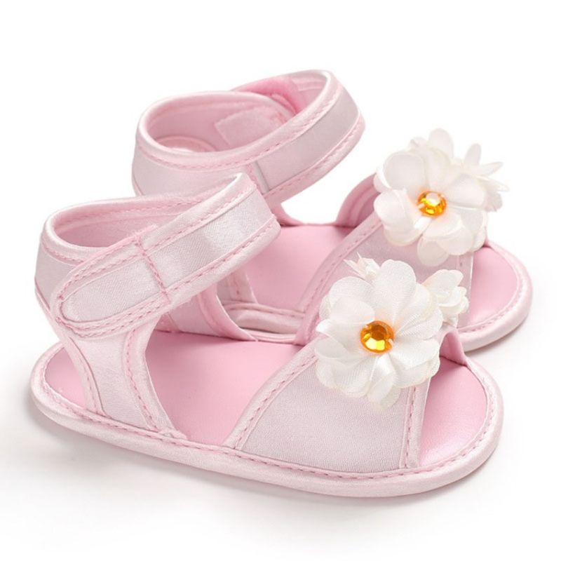 3D-Blomstret Velcro Babysko