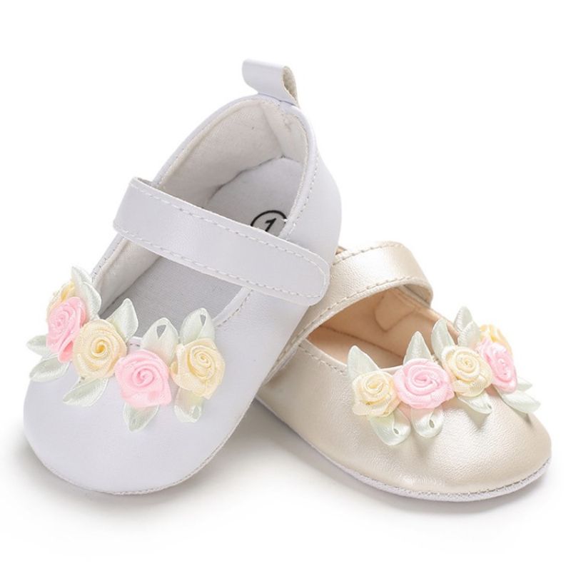 Blomstret Velcro Baby Pige Sko