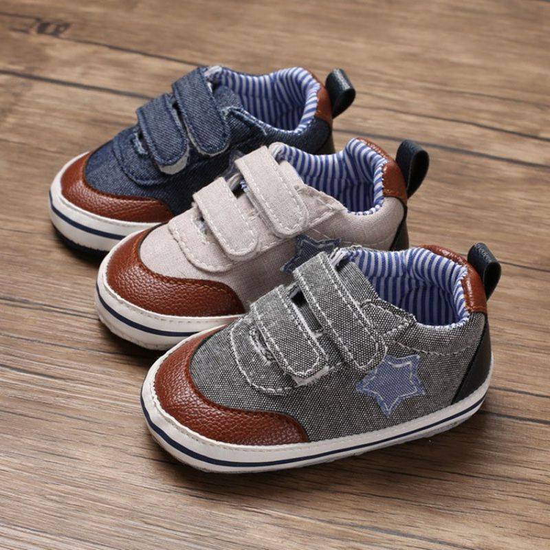 Canvas Velcro Color Block Toddler Sko