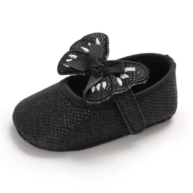 Sequin Bowknot Velcro Toddler Sko