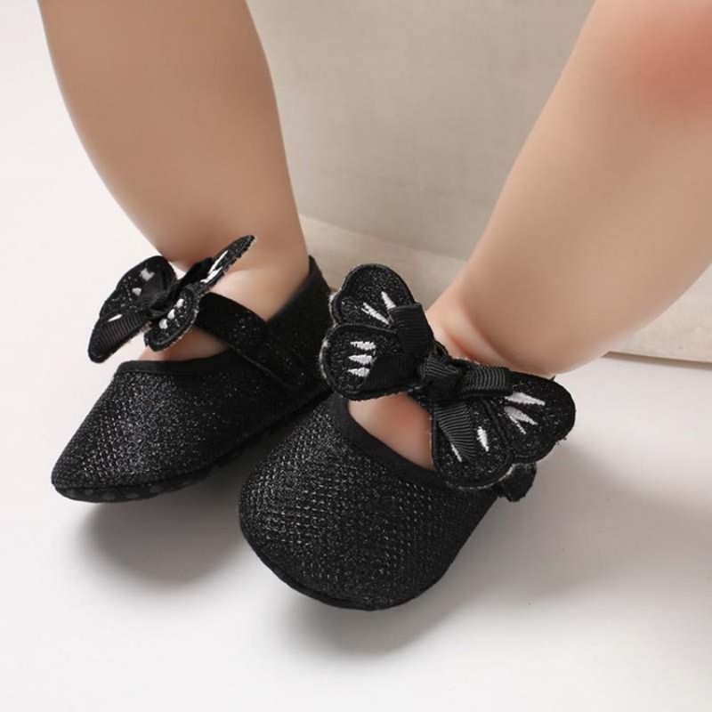 Sequin Bowknot Velcro Toddler Sko