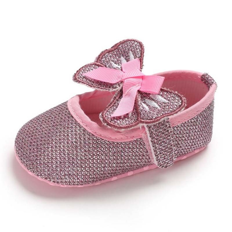 Sequin Bowknot Velcro Toddler Sko