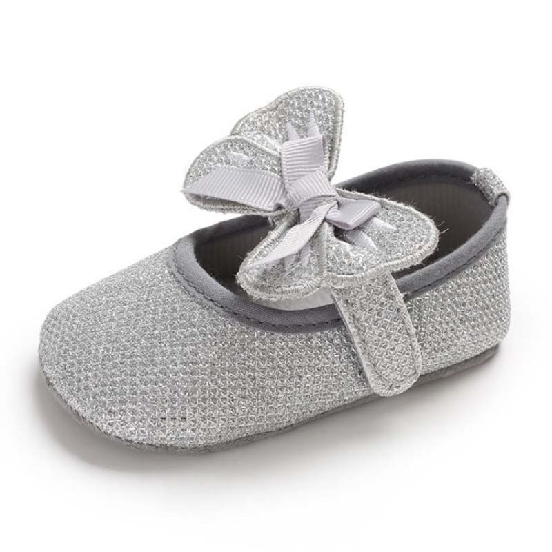 Sequin Bowknot Velcro Toddler Sko