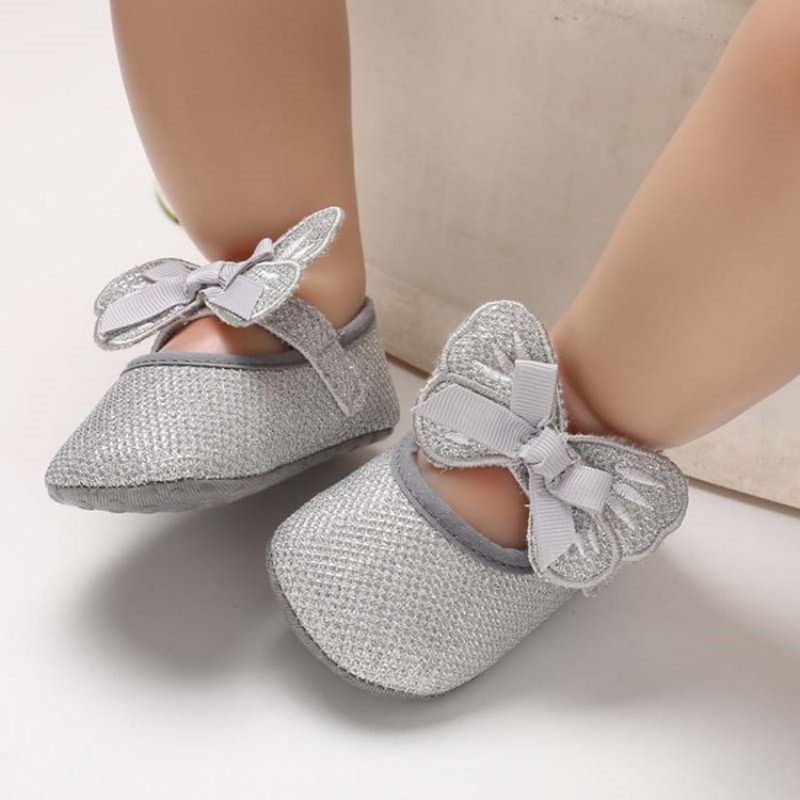 Sequin Bowknot Velcro Toddler Sko