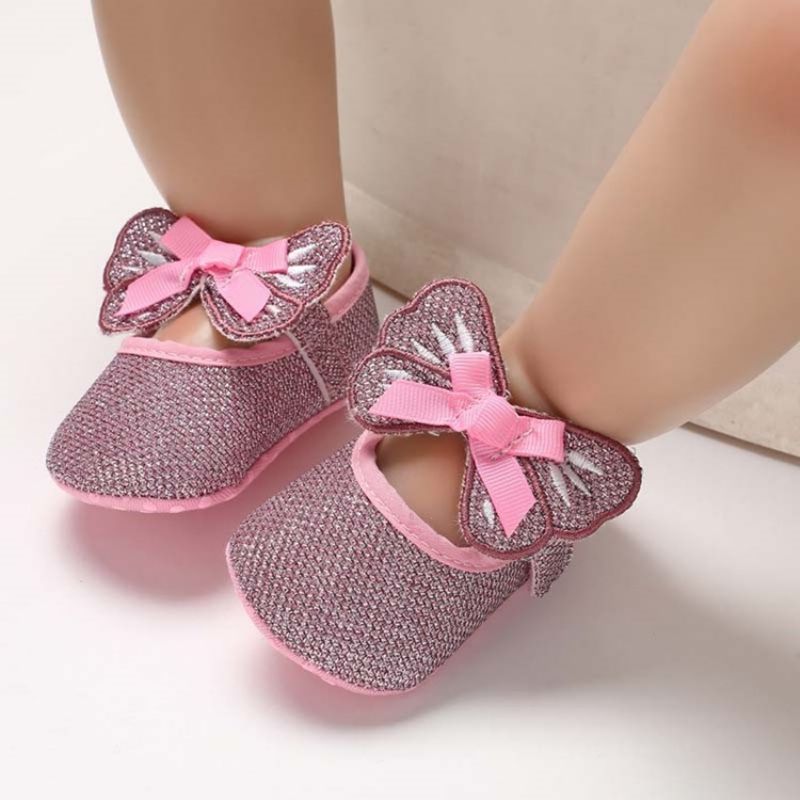 Sequin Bowknot Velcro Toddler Sko