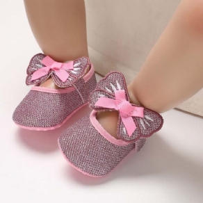 Sequin Bowknot Velcro Toddler Sko