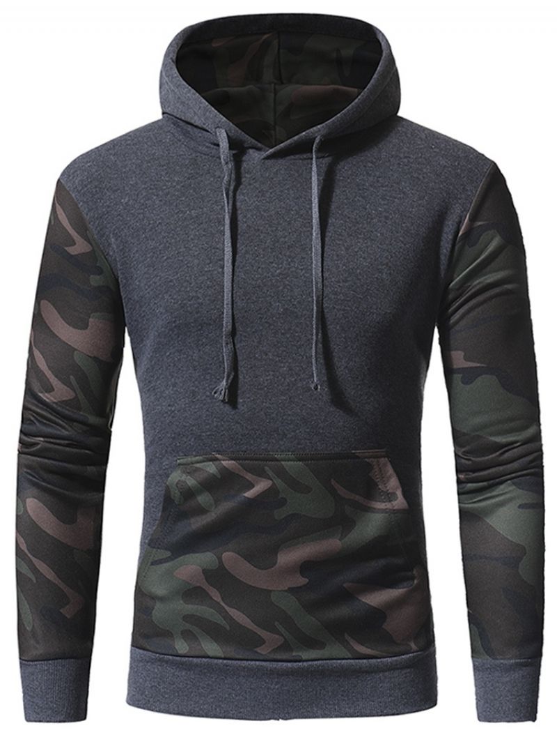 Camouflage Pullover Pocket Pullover Vinter Hættetrøjer