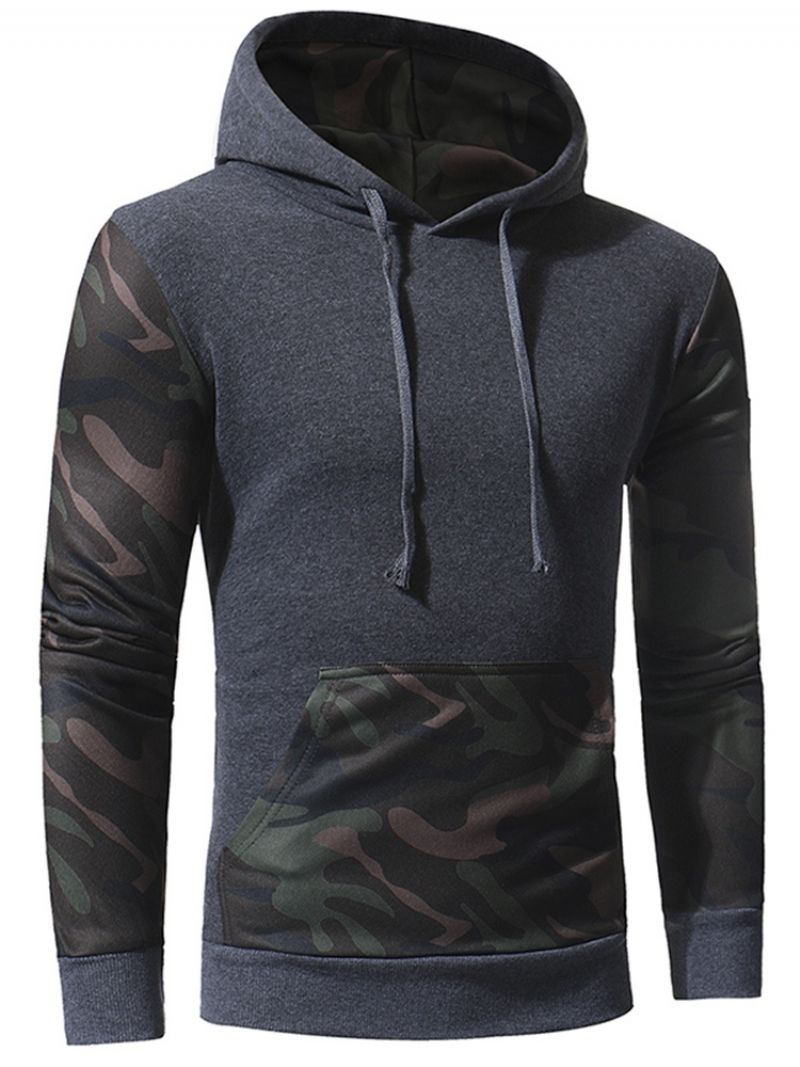 Camouflage Pullover Pocket Pullover Vinter Hættetrøjer