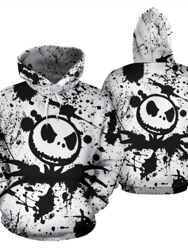 Pullover Skull Print Spring Casual Hættetrøjer