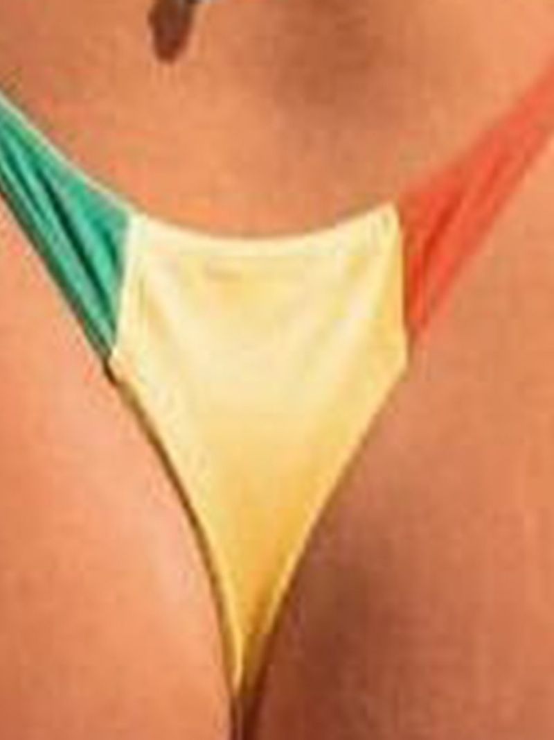 Color Block Micro Bikini Med Snørebånd