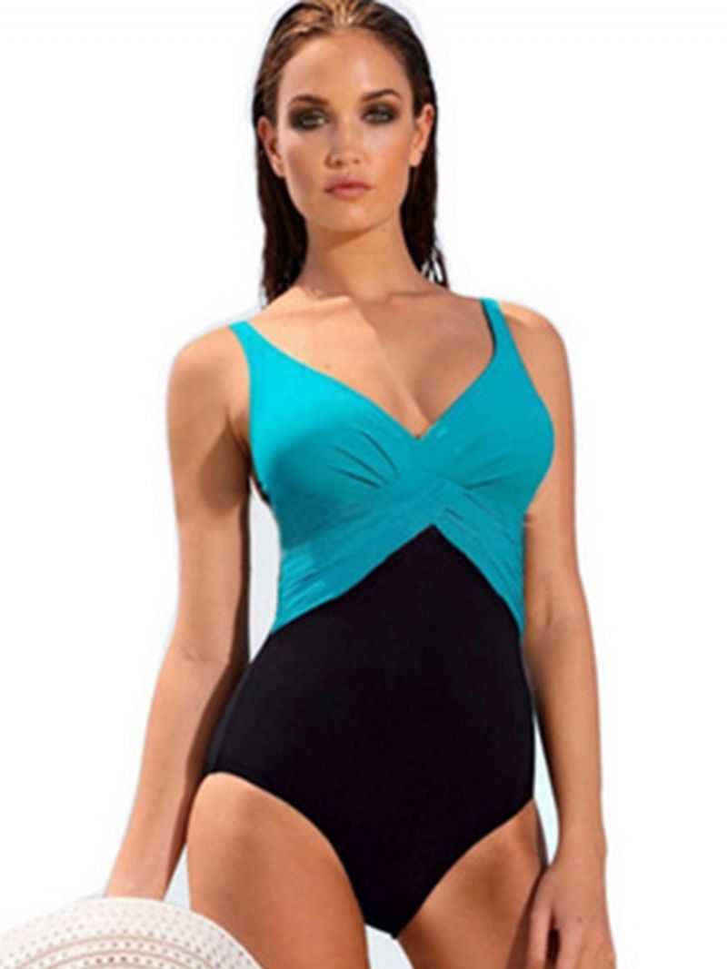 Elegant Colour Block Plisseret Monokini