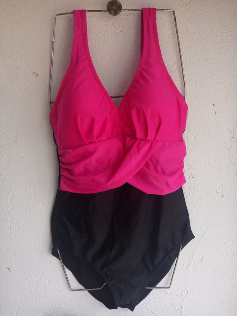 Elegant Colour Block Plisseret Monokini