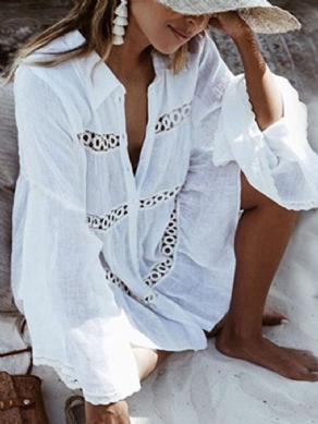 Plain Patchwork Beach Look Dame Beach Toppe